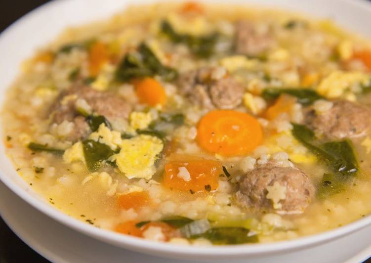 Recipe of Tasty Italian wedding soup with meatballs