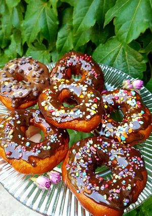 عکسی از دستور دونات شکلاتی