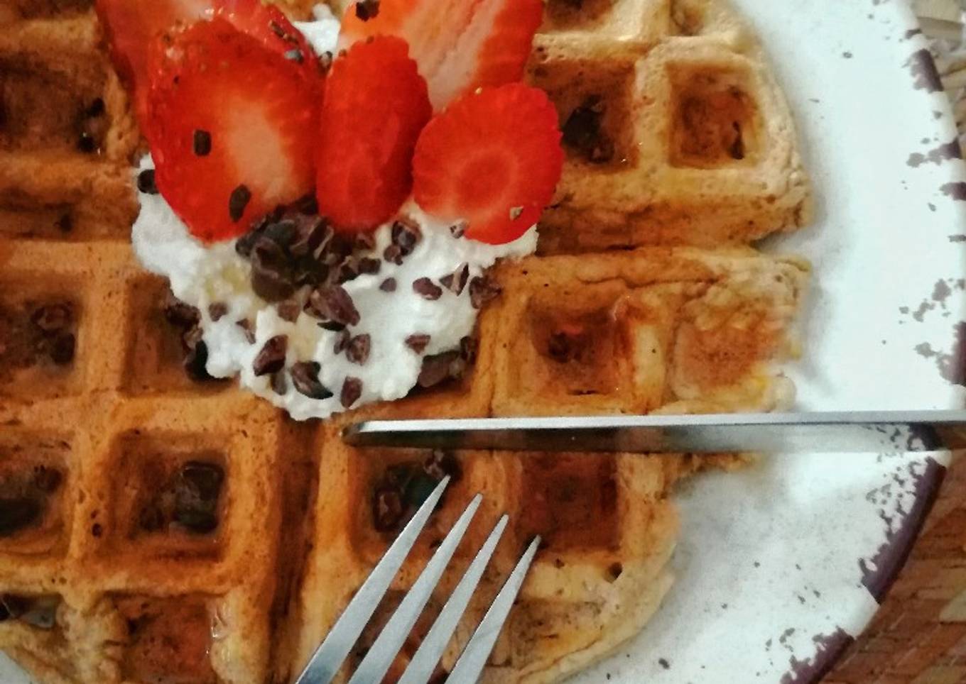 Waffle de avena y proteína