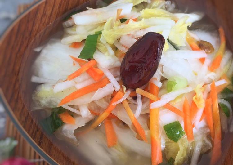 makanan Baek-kimchi 백김치 - White Kimchi Jadi, Lezat