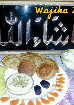 A picture of Sehri platter Malai Qormah kabab and Fruity yogurt.