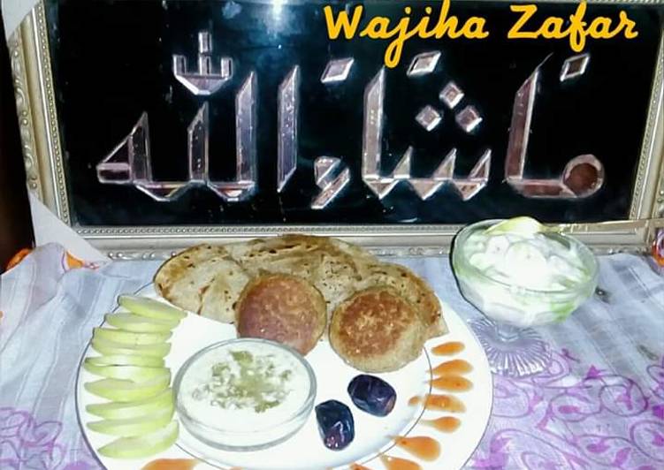 Sehri platter Malai Qormah kabab and Fruity yogurt