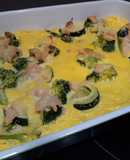 Pastel de verduras y salmón a la mostaza