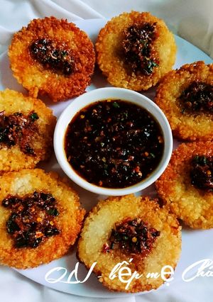 Hình của món Cơm cháy chiên - mắm kho quẹt.