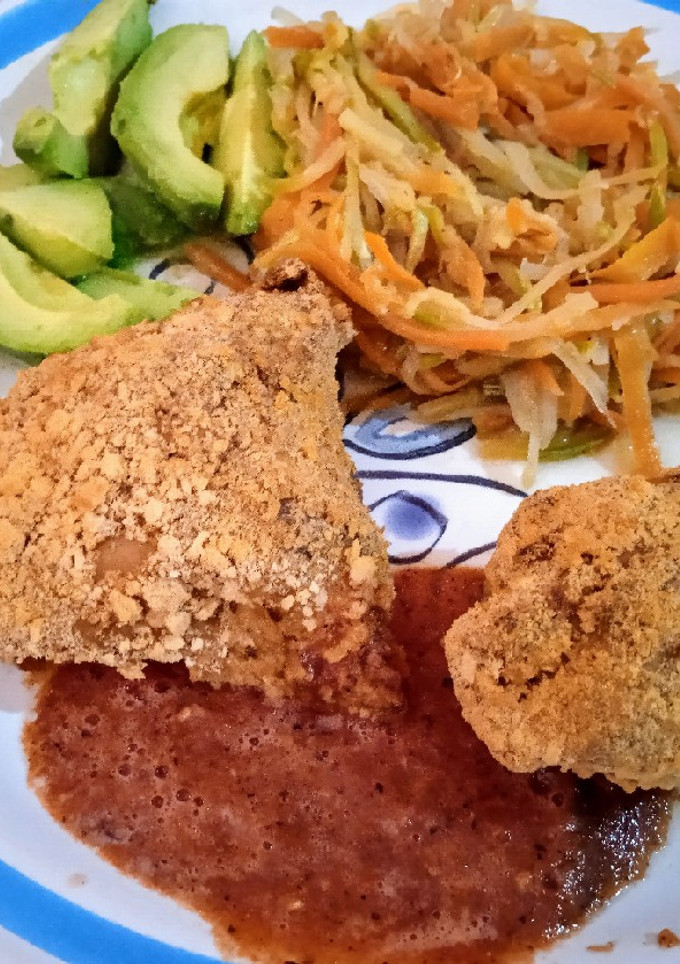 Una foto de Pollo empanizado en horno freidora de aire
