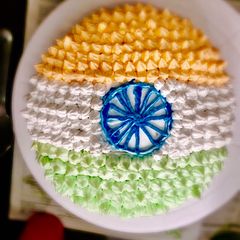 A picture of Tricolour- Independence Day special cake.
