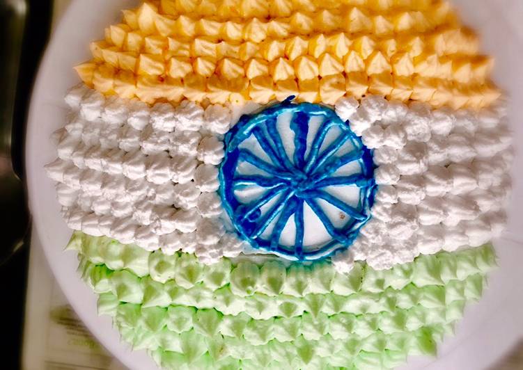 Simple Way to Prepare Perfect Tricolour- Independence Day special cake