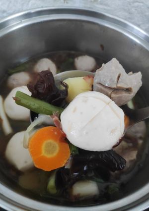 Foto resep Kimlo / Sop Bakso Kuah Tumis Ebi