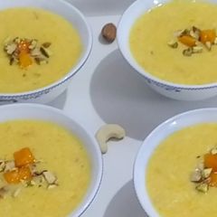 A picture of Mango kheer /Firni for fast or vrat.