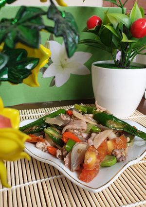Foto resep Cumi asin bumbu pelangi petai