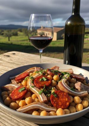 Una foto de Garbanzos con oreja y chorizo (Nota 10)