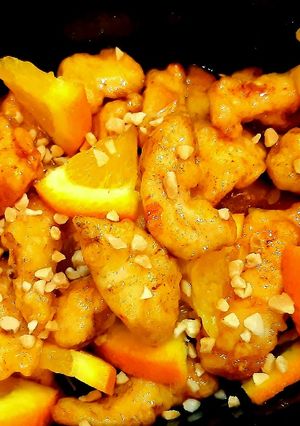 Citrusos, ragacsos bundás csirkemell recept fotója