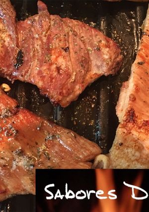 Una foto de Matambrito asado y Vacío al horno con verduras