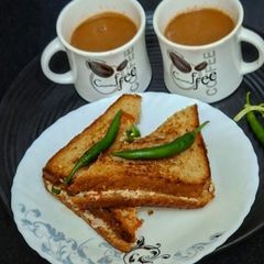 A picture of Paneer Sandwich / Healthy Veg Paneer Sandwich for Quick Breakfast Option in 5 Minutes.
