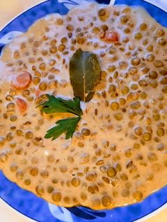 Teljes kiőrlésű búzaliszttel készült, virslis lencsefőzelék🥣 recept fotója