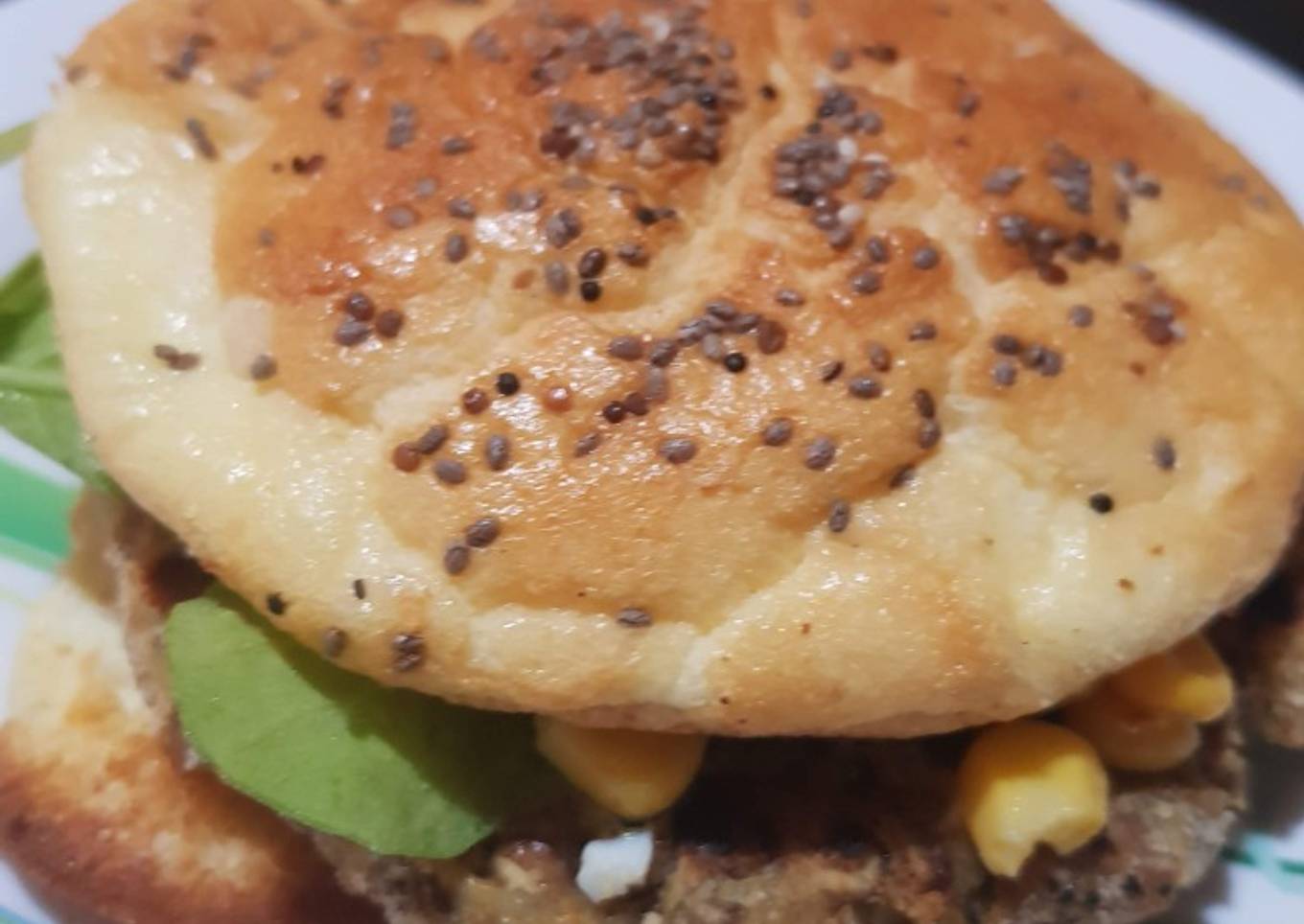 Hamburguesa de lentejas y Pan sin Harina.🤩🤩