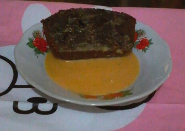 Masakan Populer Banana Double Chocolate Cake wit Sauce Sedap Nikmat