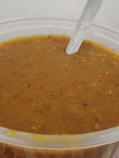 Una foto de Salsa de jitomate amarillo asado y chiles asados de árbol (Yahualica)