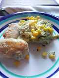 Coliflor y Brócoli a la Crema con Filetes de pollo