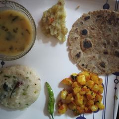 A picture of Farali thali for ramnavami.