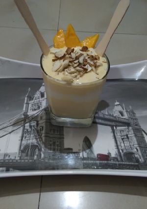 A picture of Dry Fruits Mango Lassi.