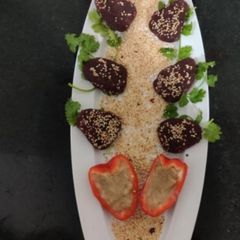 Beetroot ragi cutlets A picture of Beetroot ragi cutlets.