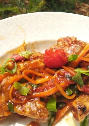 Foto resep Chicken drumstick strawberry pedas