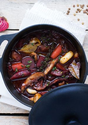 A picture of Beet Bourguignon.