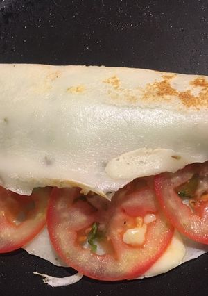 Una foto de Panqueques de Jamón y Queso