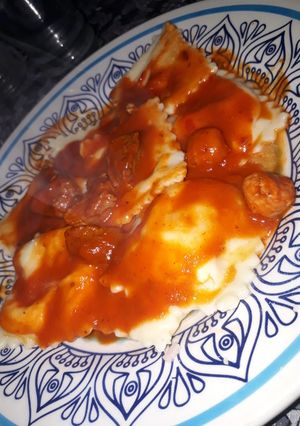 Una foto de Raviolones de jamón y queso