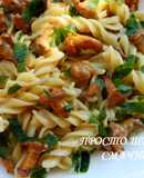Макароны с лисичками