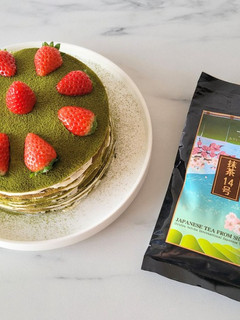 免烤箱!濃郁抹茶與鮮甜草莓的完美搭配-「抹茶草莓千層蛋糕」 的食譜成品照片