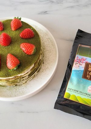 免烤箱!濃郁抹茶與鮮甜草莓的完美搭配-「抹茶草莓千層蛋糕」 的食譜成品照片