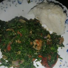 A picture of Beef sukuma wiki/kales.