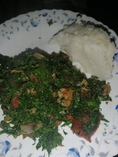 A picture of Beef sukuma wiki/kales.