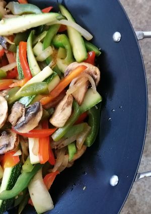Una foto de Verduras al wok