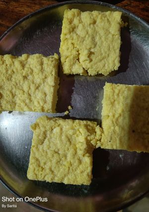 A picture of Sugar Free Sandesh/Bhapa Sandesh.