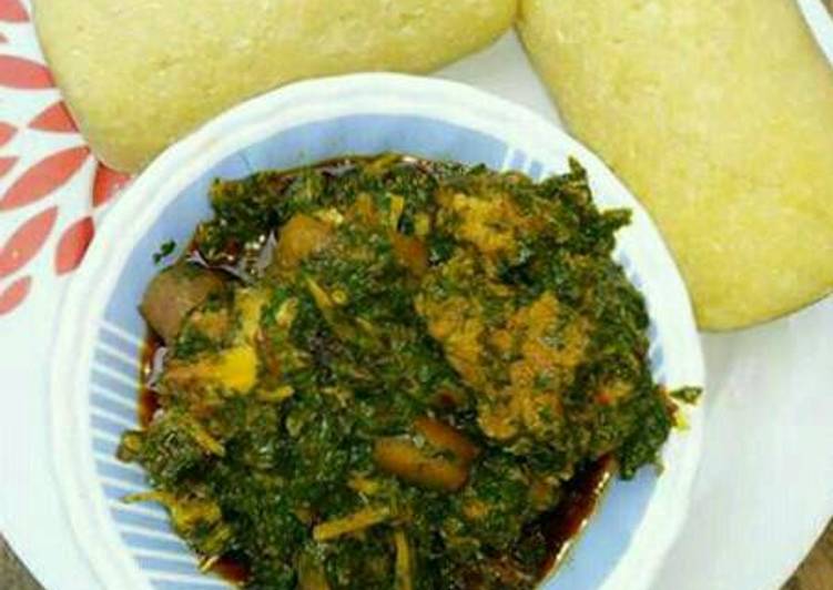 Steps to Make Super Quick Homemade Afang soup and eba