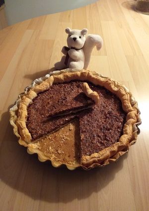 Une photo de Tarte aux noix et chocolat