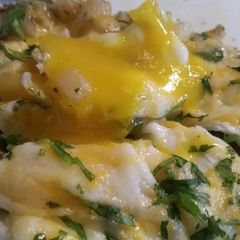 A picture of Potato Skillet w/ Baked Eggs.