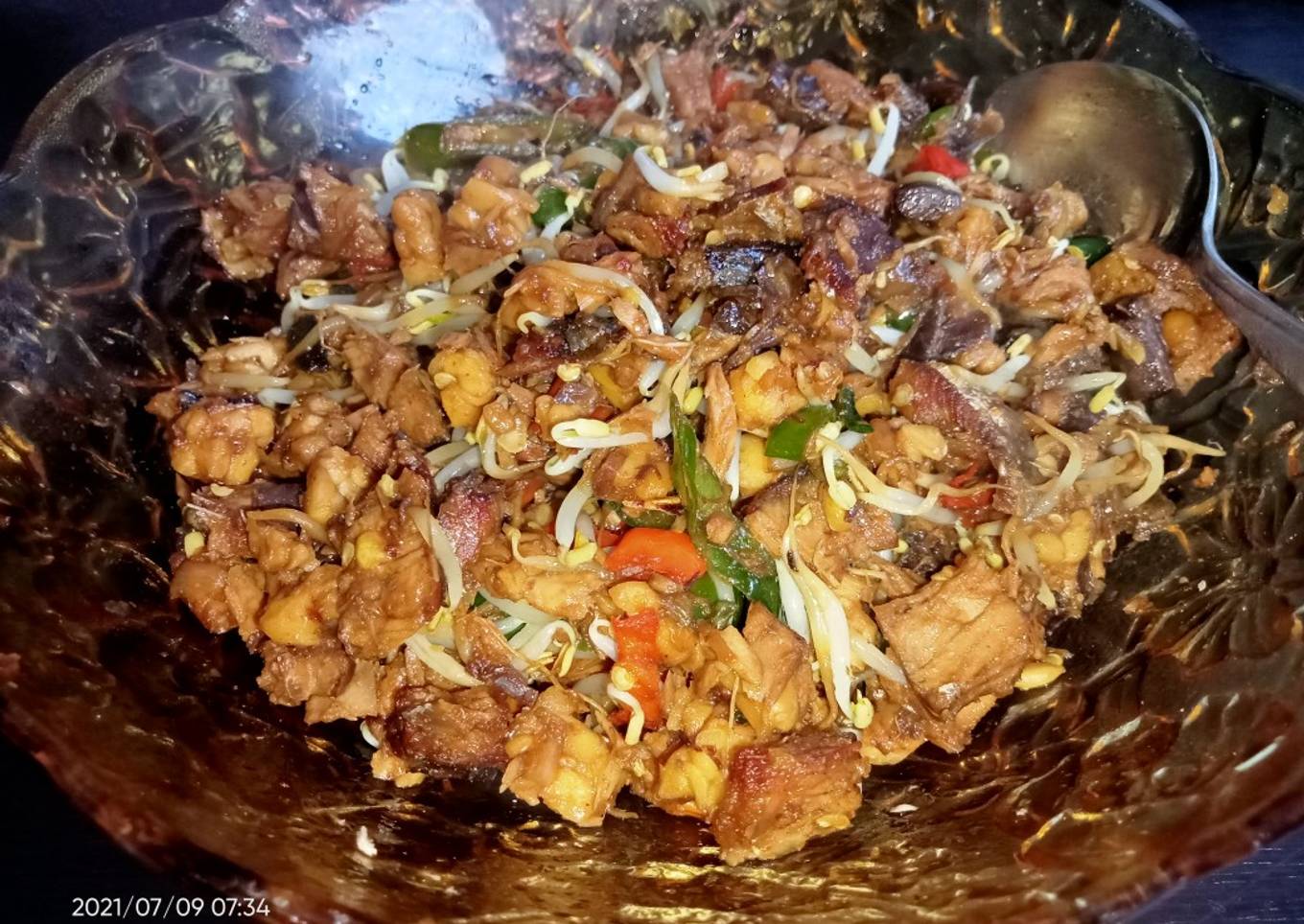 Oseng tongkol tempe with tauge