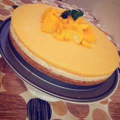 A picture of Mango cheesecake.