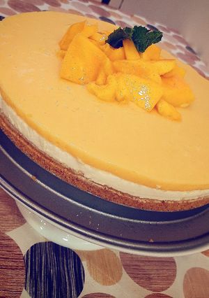 A picture of Mango cheesecake.