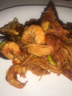 Una foto de Fideos con salsa marinada