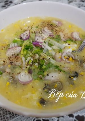 Hình của món Cháo hàu đập trứng gà.