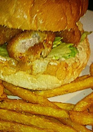 A picture of Tex's Simple Scampi Butty 🐠🍞.
