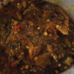 Delicious Okra ogbono and ugba soup A picture of Delicious Okra ogbono and ugba soup.