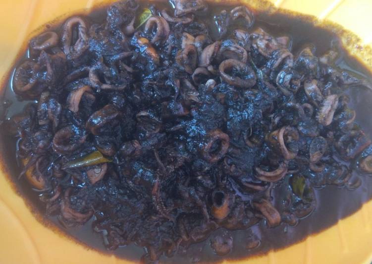 Cara mudah mengolah Cumi Hitam Bumbu Bali, Bisa Manjain Lidah