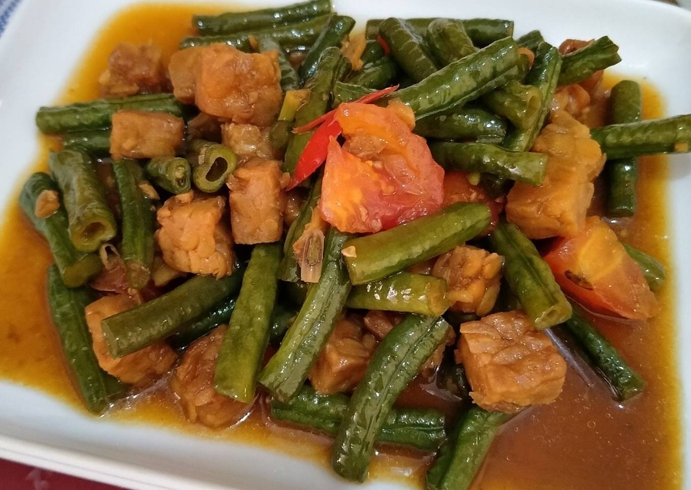 Tumis Kacang Panjang & Tempe khas Sunda