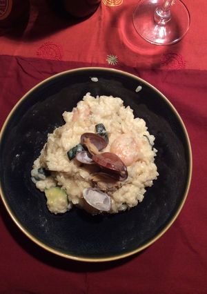 Foto di Risotto zucchine  gamberi e vongole